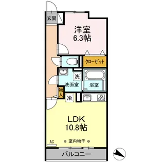ルアナ林間【3階】の間取り