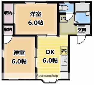 クローバーハイツB【1階】の間取り