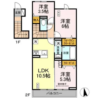 (仮称)DーROOMすみよし台 B【2階】の間取り
