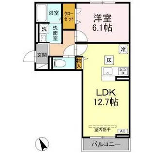 プランドール・さくら【1階】の間取り