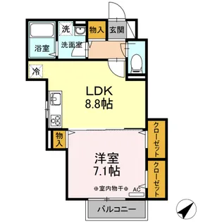 メゾンドール諏訪坂III【2階】の間取り