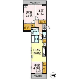 アベニール大倉山【3階】の間取り