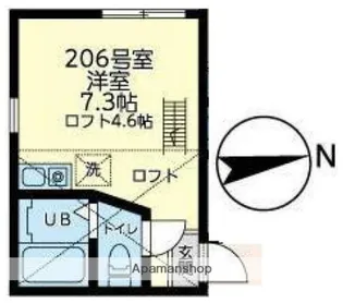 ユナイト横浜カッシーナ【2階】の間取り