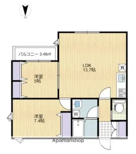 イル・フォルテ南林間【2階】の間取り