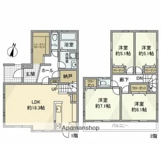 神奈川県横須賀市森崎5丁目【一戸建】の間取り