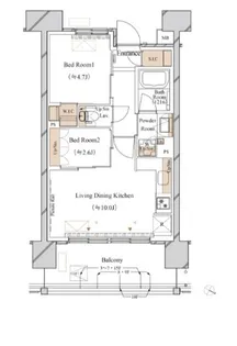 ブランシエスタ新丸子リバーフロント【0406号室】の間取り