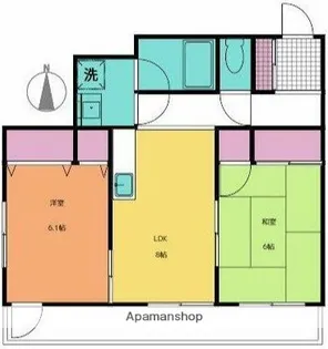 ランドジッツ平塚【4階】の間取り