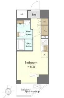 スパシエイラーレ横浜【6階】の間取り