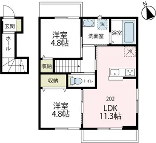 ラウレアⅠ【202号室号室】の間取り