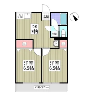 シティハイムアケボノB【2階】の間取り