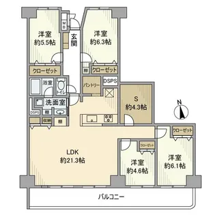 大船第参パークタウンF棟【5階】の間取り