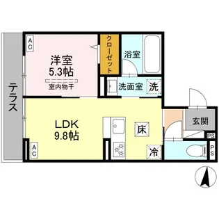 エリオント大和中央【1階】の間取り