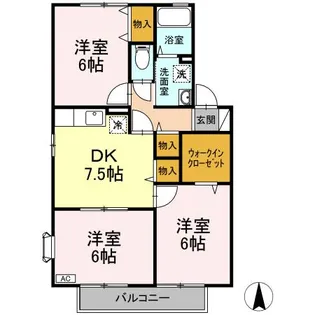 グランドスクエア B【2階】の間取り