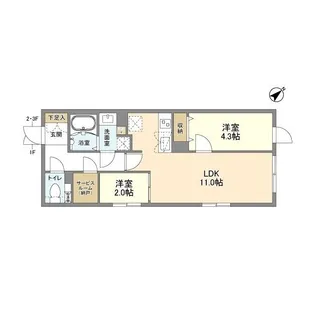 ウェルスクエア洗足【3階】の間取り