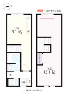 QUIET CRAB HOUSE MIX西谷B号棟(仮)【1階】の間取り