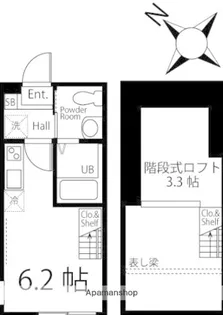 ハーミットクラブハウスボヌールB棟【1階】の間取り