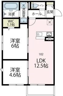 ヴァローレⅤ【102号室号室】の間取り