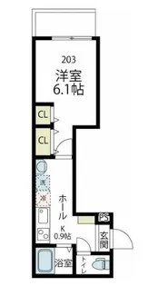 ZEHマンションⅡ【203号室号室】の間取り