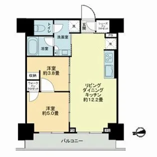 ザ・ライオンズフォーシア鶴見【9階】の間取り