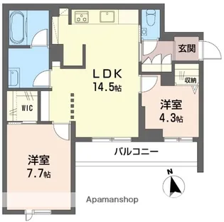 カーサレジオ戸塚【3階】の間取り