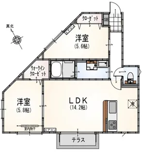 サンライズ登戸I【1階】の間取り