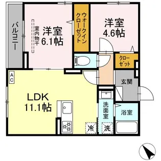 D PAINA 鴨居II【3階】の間取り