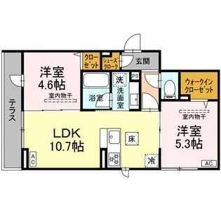 イヴレーア橋本【1階】の間取り