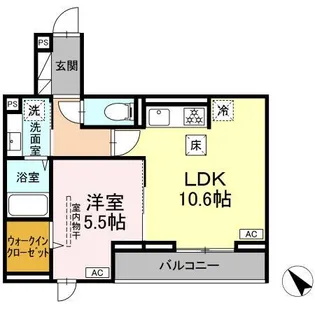 D PAINA 登戸II【1階】の間取り