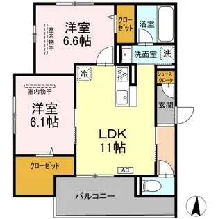 エミエール東成瀬【2階】の間取り