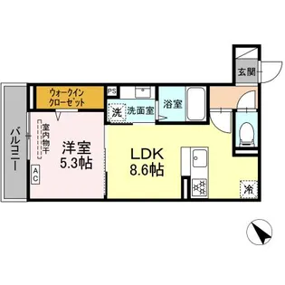 D PAINA 千年新町【3階】の間取り