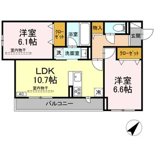レヴリ広野【2階】の間取り