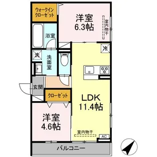 レヴリ広野【2階】の間取り