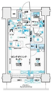 デュオステージ海老名Ⅱ【9階】の間取り