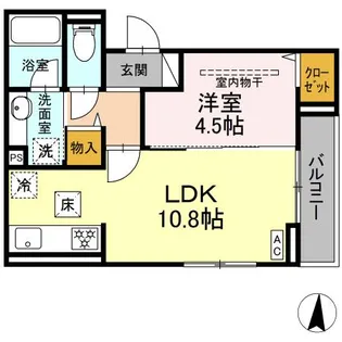 D PAINA 登戸III【1階】の間取り