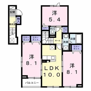 フォンテーヌⅤ【2階】の間取り