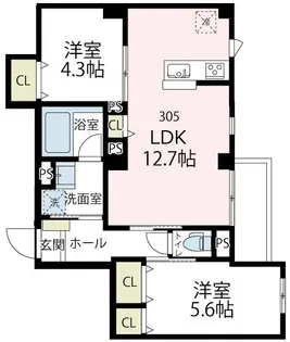 アバンティ カワサキ【305号室号室】の間取り