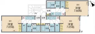 カインドネス辻堂NORTH【302号室号室】の間取り