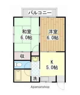 第6もえぎ野ハイツ【1階】の間取り