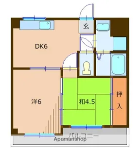 スカイコート小倉【3階】の間取り