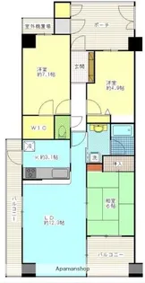 ヴィルヌーブ東戸塚プレジール【2階】の間取り