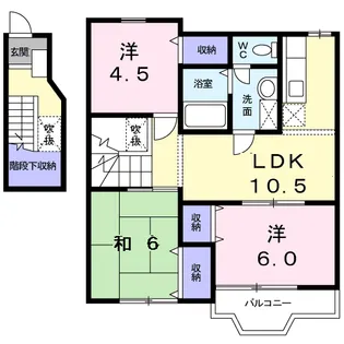 コーポ中谷戸Ⅴ【2階】の間取り