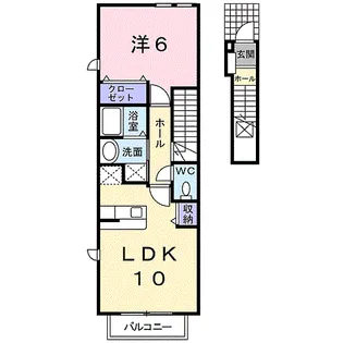 ヴィレッジハウスⅤ【2階】の間取り