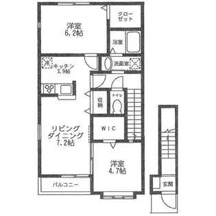 エルカーサ湘南(A)【202号室号室】の間取り