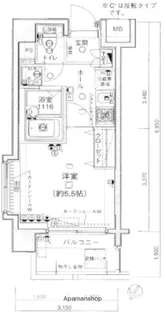 エクセリア横浜【7階】の間取り
