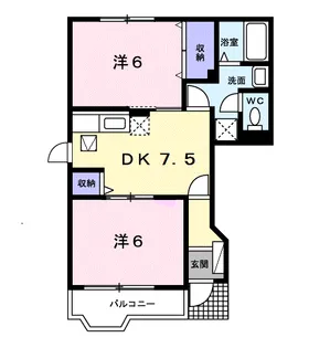 カナンハイムA【1階】の間取り