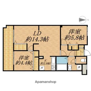 リテラス武蔵中原【4階】の間取り