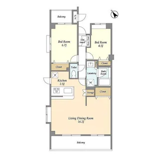 根岸旭台フーガ【3階】の間取り
