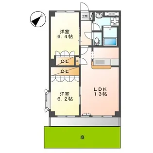 プランドール ヤバネ【1階】の間取り