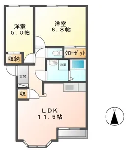 メゾン・ド・ソレイユ【2階】の間取り