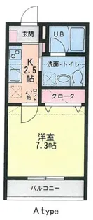 ベルヴィル松ヶ丘【202号室】の間取り